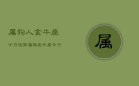属狗人金牛座今日运势，属狗金牛座今日运势详解