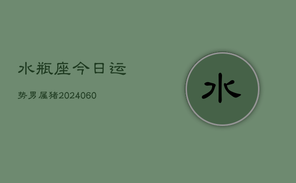 1、水瓶座今日运势男属猪(20240618)