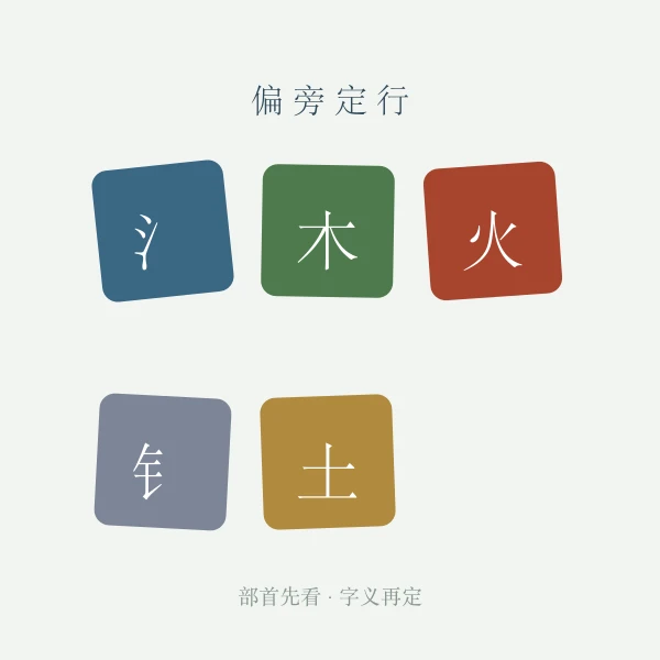 木字旁三点水等偏旁部首图